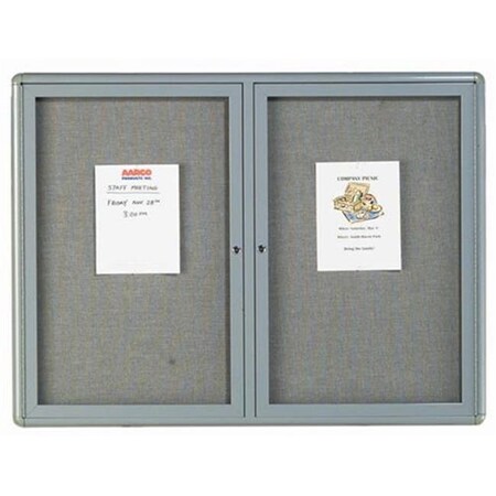 Aarco Aarco Products RAB3648GG Enclosed Bulletin Board with Sleek Radius Design - Medium Grey RAB3648GG